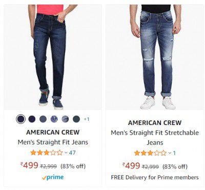 AMERICAN CREW Men's Jeans upto 83% off