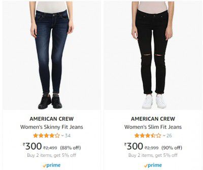 AMERICAN CREW Women's Jeans @ ₹300