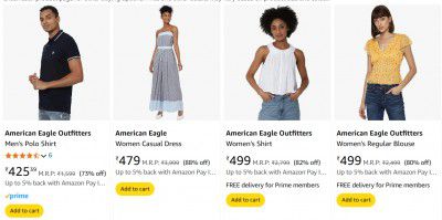 American Eagle Clothing Upto 88% Off
