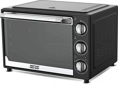 American MICRONIC- 1500 Watts Oven Toaster Griller (OTG), 30 Liter, with 4 Heating Elements and 60 Minutes Timer, Inner light-AMI-OTG-30LDx