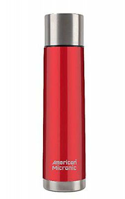 AMERICAN MICRONIC-Stainless Steel (304 Grade) Vacuum Insulated Flask Water and Beverage Bottle (AMI-BU100 -Red, 1000ml)