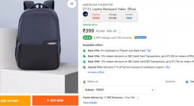 AMERICAN TOURISTER  27.5 L Laptop Backpack Valex (Blue)