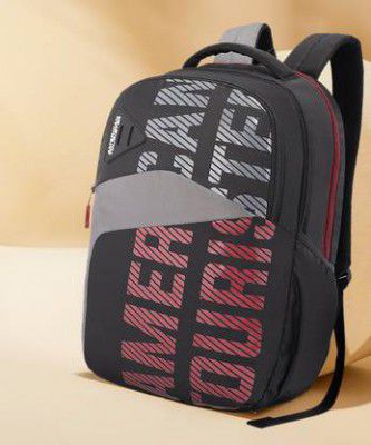 AMERICAN TOURISTER Large 32 L Backpack Fizz - Black Red  (Black)