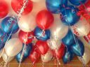 AMFIN 10 Inch (Pack of 50) Metallic Balloons Blue, White & Red for Birthday Decoration...