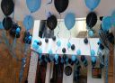 AMFIN® 10 Inch(Pack of 100) Metallic Balloons Light Blue & Black with 40 m Ribbon Included...