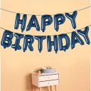 AMFIN Happy Birthday Letter Foil Balloon Birthday Party Supplies, Happy Birthday Balloons for Party Decoration (Blue (Chrome))...