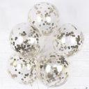 AMFIN® (Pack of 10) Transparent Balloons Bouquet Combo with Re Filled Silver Confetti - Silver...