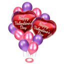 AMFIN (Pack of 13) Happy Valentine Day Heart Shape Foil Balloon Bouquet with Pink & Purple Balloons Decoration Items...