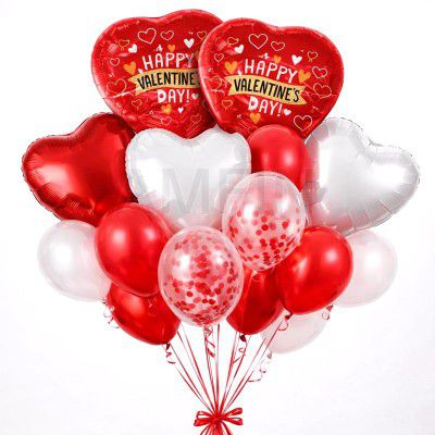 AMFIN (Pack of 14) Happy Valentine’s Day Balloon Decoration Set 