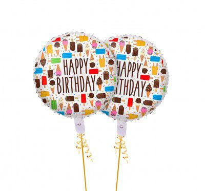 AMFIN® (Pack Of 2) 17 Inch Happy Birthday Round Foil Balloons/happy birthday Balloons For Decoration/Birthday Theme Party Decoration