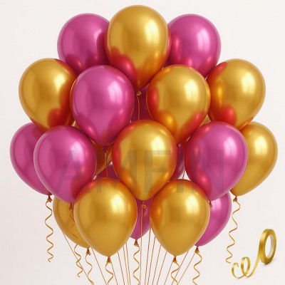 AMFIN (Pack of 20) 10" Metallic Chrome Balloons. Birthday