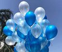 AMFIN® (Pack of 25) 10 inch Metallic Balloons Blue, Light Blue and White for Birthday Decoration, Decoration for Weddings, Baby Shower, Anniversary, Theme Party - Blue, Light Blue & White...
