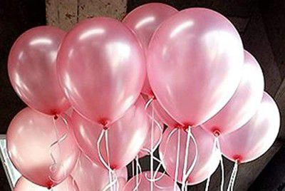 AMFIN® (Pack of 25) 10 inch Metallic Balloons Pink for Birthday Decoration, Decoration for Weddings, Engagement, Anniversary - Light Pink