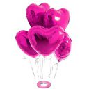 AMFIN® (Pack of 5) 18 Inch Pink Heart Shaped Balloons - Dark Pink...
