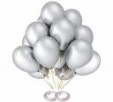 AMFIN (Pack Of 50) Silver Metallic Balloons for Birthday Decoration...