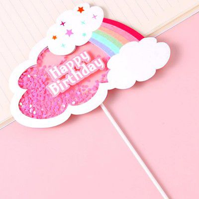 AMFIN® Rainbow Cake Topper Birthday For Girls 
