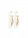 Ami Gold Tone Classy Contemporary Pearl Beaded Hoop Earring For Women-ZPFK19232...