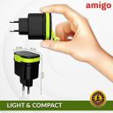 Amigo Sweex efficient Dual USB Output Wall Charger with Integrated MFI Cable...