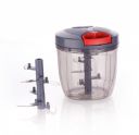 Amiraj Polypropylene Handy Chopper XL with 6 Stainless Steel Blades for Effortlessly Chopping Vegetables and Fruits for Your Kitchen Grey, 1000 ml...