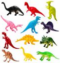 Amitasha Colorful Dinosaurs Jungle Toy Figure Play Set for Kids - Pack of 12...