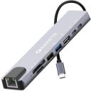 Amkette 8-in-1 Type C Hub/Docking Station with 100W Power Delivery&USB C Data Transfer Multiport Adapter...