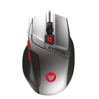 Amkette Evofox Shade Gaming Mouse with 7 Rainbow Color Lighting with Fade Effect | 1200-1800-2400-3600DPI | Ergonomic Design | 10 Million Clicks | Durable Huano Switches | Lightweight (Grey)