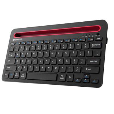 Amkette [New & Improved Optimus Pro Multi Device (4in1) Rechargeable Wireless Keyboard/Bluetooth 