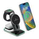 Amkette PowerPro Air 900 23W 3-in-1 MagSafe Wireless Charger for iPhone16, 16Plus, 16Pro, 16ProMax, 15, 14, 13, 12 Series | Airpods 4th, 3rd, 2nd gen/Pro, Pro2 | Apple Watch 10/9/8/7/6/5/4/ SE/Ultra...