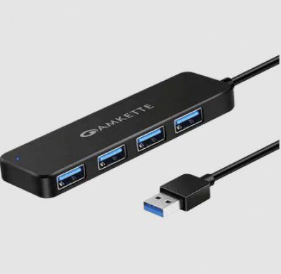 AMKETTE Superspeed USB 3.0 Type A to USB 3.0 Type A USB Hub (5 Gbps Data Transfer Rate, Black)