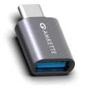 Amkette USB 3.0 Type-C Male to USB-A Female OTG Adapter, 5Gbps Data Transfer, 15W Fast Charging...