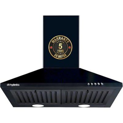 Amplesta EcoFlow 60 cm 1150 m3/hr Pyramid Kitchen Chimney, 5 Years Warranty on Motor (AKHP 60 BK)