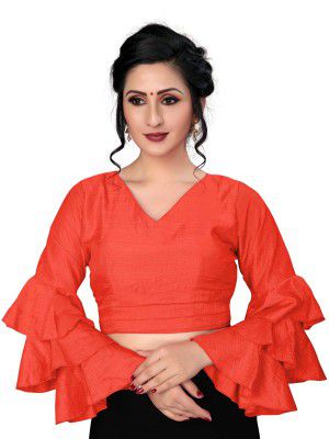 Amrutam Fab Women Multi-Color Silk Blouse With Round Neck (BL-20013) Free Size Blouse