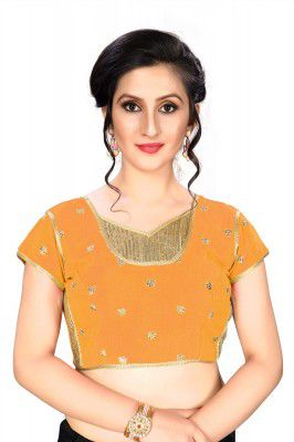 Amrutam Fab Womens Multi-Color Phantom Blouse With Round Neck (BL-20018) Free Size Blouse
