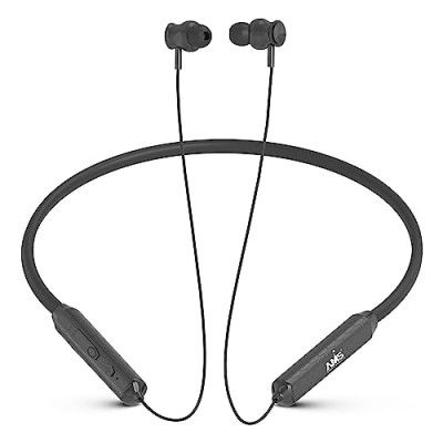 AMS Football Series NB-26 Wireless Earphones Bluetooth Neckband Upto 30 hrs Playtime, in-Ear Wireless Headphones (Grey)