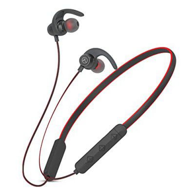 AMS Royal Series Sports Wireless Neckband Earphone with Extra Bass Upto 35 Hours Playtime, Sweat & IPX5 Water Resistance, (NB22, Red)