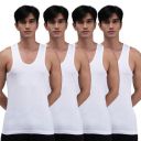 Amul Comfy Men Cotton Solid White Sleeveless Vest Combo Pack...