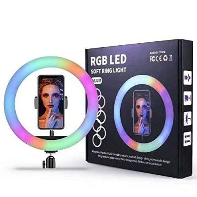 ANAB GI MJ26 10"/26cm RGB Ring Light with Mini Light Stand for YouTube | Photo-Shoot | Video Shoot | Live Stream | Reels | Makeup & Vlogging
