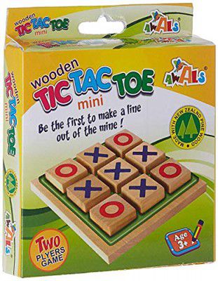 ANAB GI Zero and Cross Game, Tic Tac Toe Gift Toy Wooden Board Play with Family and Decor for Living Room (Assorted) 1 PCs