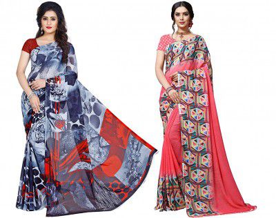 Anand Sarees Georgette with Blouse Piece Saree (Combo)