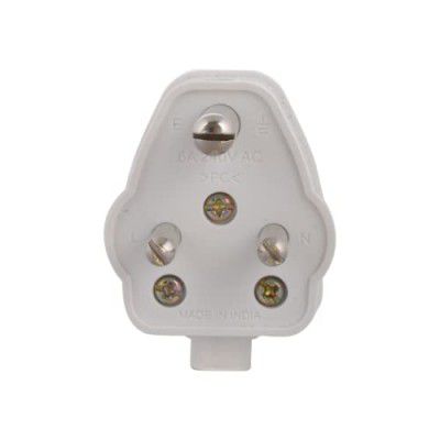 Anchor 38626 Polycarbonate 3-Pin 6A Plug Top (White)