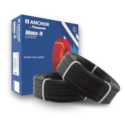 Anchor by Panasonic 1.5 mm Advance FR Electric Wire, 90 Meter (Black, 27404BK-02)