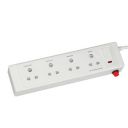 Anchor by Panasonic 20518 Plastic 4 Way Shutter Socket Surge Protector with Single Switch (White)...