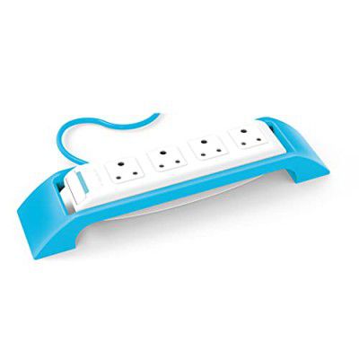 Anchor by Panasonic 22046 6A Spike Guard with 4 Socket, 1 Switch, 1.5 Mtr (White & Blue)