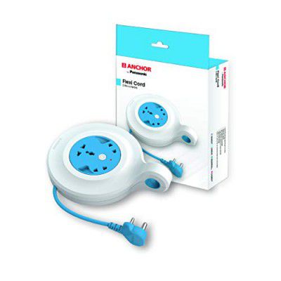 ANCHOR by Panasonic 5223 Diamond 6A Flexi Cord 3 Pin 4 Mtr Socket (Blue & White)