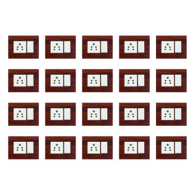Anchor by Panasonic 65903WCH Penta Modular 3M Polycarbonate Gina Plate (Chocolate Hardwood, Pack of 20)