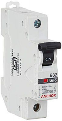 Anchor by Panasonic 98106 UNO Series 32 Ampere Single Pole 'B' MCB,(White, Pack of 2)