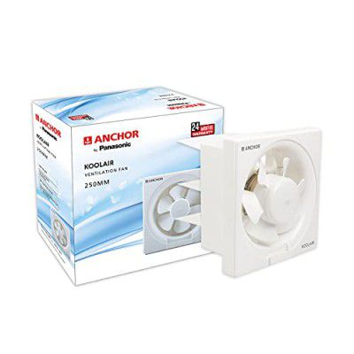 anchor by panasonic Kool Air - 250mm Exhaust Fan | Exhaust fan for bathroom, Kitchen (White) (14088WH)