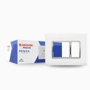 Anchor by Panasonic Penta 3 Module Gina Cover Plate with Chrome Collar for Switch Board (White, 65803-20) | Pack oF 20