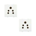 Anchor by Panasonic Penta Modular 2M 6 A Polycarbonate 2 In 1 Socket W/O Shutter, White, (Pack of 2) (65208)...
