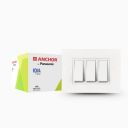 Anchor by Panasonic Roma Classic 6 Module Deko White Single Mounting Plate for Switch Board (White, 21340WH-10)...